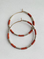 Load image into Gallery viewer, WS : Thicc Stripe Serpent Hoops (more colors)

